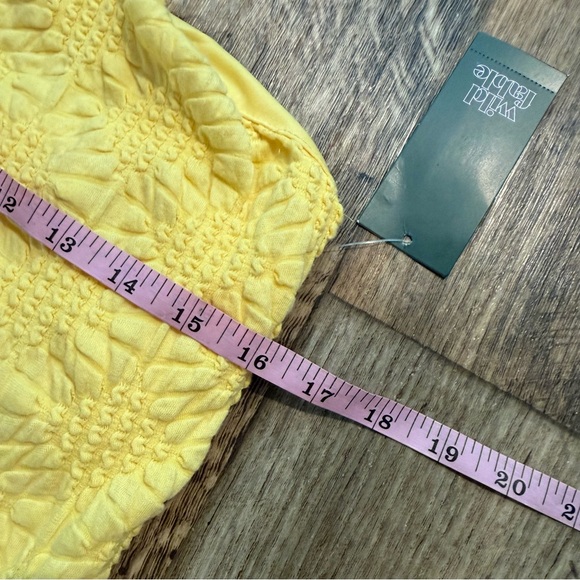 Wild Fable Women Yellow Halter Mini Dress Smocked Bodycon Summer Size Large NEW - Picture 6 of 12